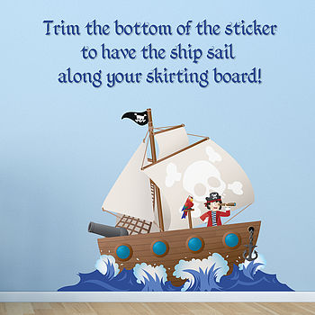 Children's Pirate Ship Wall Sticker By Oakdene Designs ...
