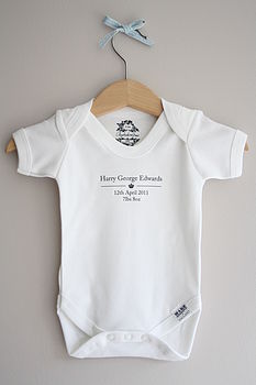 Personalised Baby Announcement Babygrow, 2 of 5