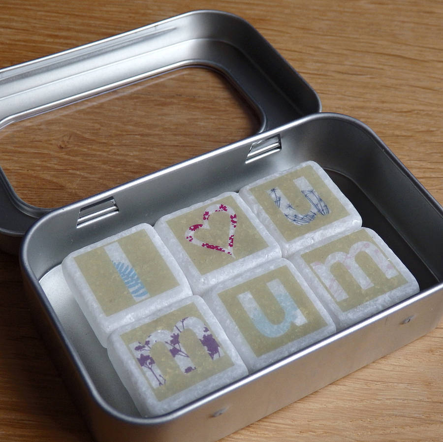 I Love You Mum Decorative Letter Tiles By littlebirdydesigns