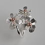 Silver And Solid Rose Gold Daisy Flower Ring, thumbnail 1 of 6