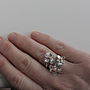 Silver And Solid Rose Gold Daisy Flower Ring, thumbnail 5 of 6