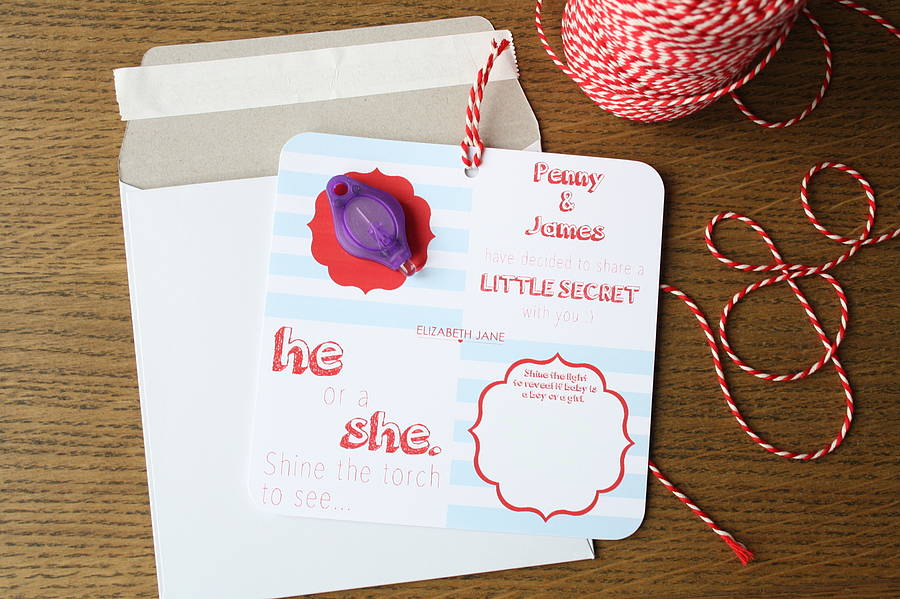 Boy Or Girl? Baby Gender Reveal Light Up Card By Elizabeth Jane