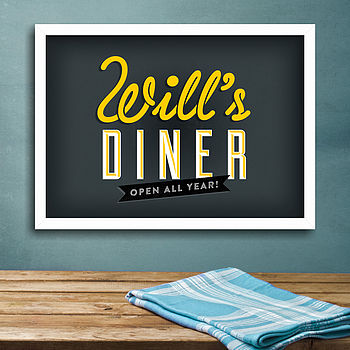 Personalised Kitchen 'Diner' Print, 3 of 3