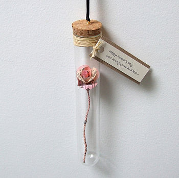 Handmade Paper Rose In A Glass Vial, 12 of 12
