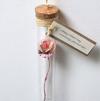 Handmade Paper Rose In A Glass Vial, 8 of 12