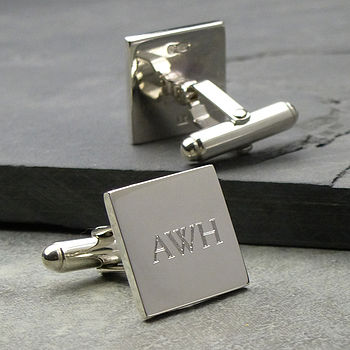 Personalised Square Sterling Silver Cufflinks, 6 of 6
