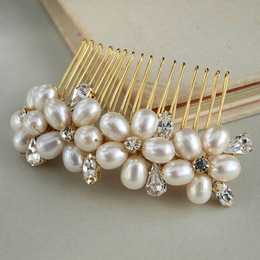 Dew Pearl Wedding Hair Comb By Jewellery Made By Me 2306