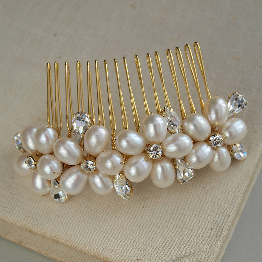 Dew Pearl Wedding Hair Comb By Jewellery Made Me Dew Pearl Wedding Hair Comb