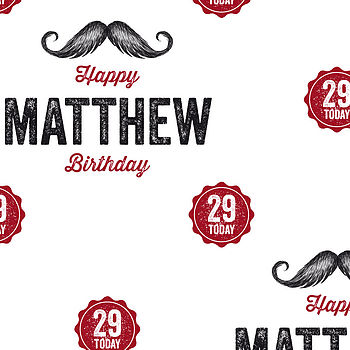 Personalised Birthday Wrap Moustache, 5 of 6