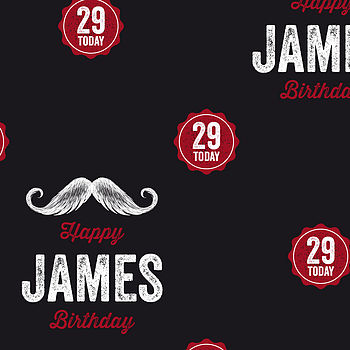 Personalised Birthday Wrap Moustache, 4 of 6