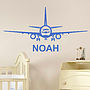 Aeroplane Personalised Name Wall Sticker, thumbnail 1 of 5