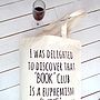 Book Lovers Gift 'Book Club Wine Club' Readers Tote Bag, thumbnail 3 of 4