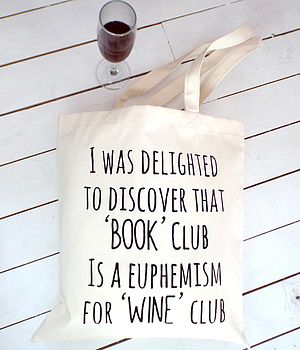 Book Lovers Gift 'Book Club Wine Club' Readers Tote Bag, 3 of 4