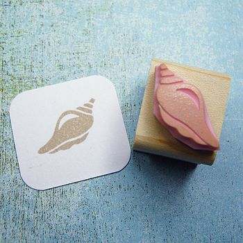 mini conch shell rubber stamp by skull and cross buns rubber stamps ...