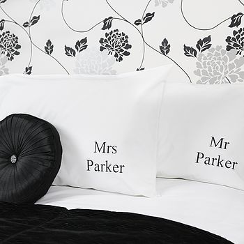 Personalised 'Mr And Mrs' Wedding Pillowcases, 2 of 2
