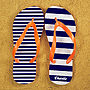 Striped Personalised Flip Flops, thumbnail 1 of 5