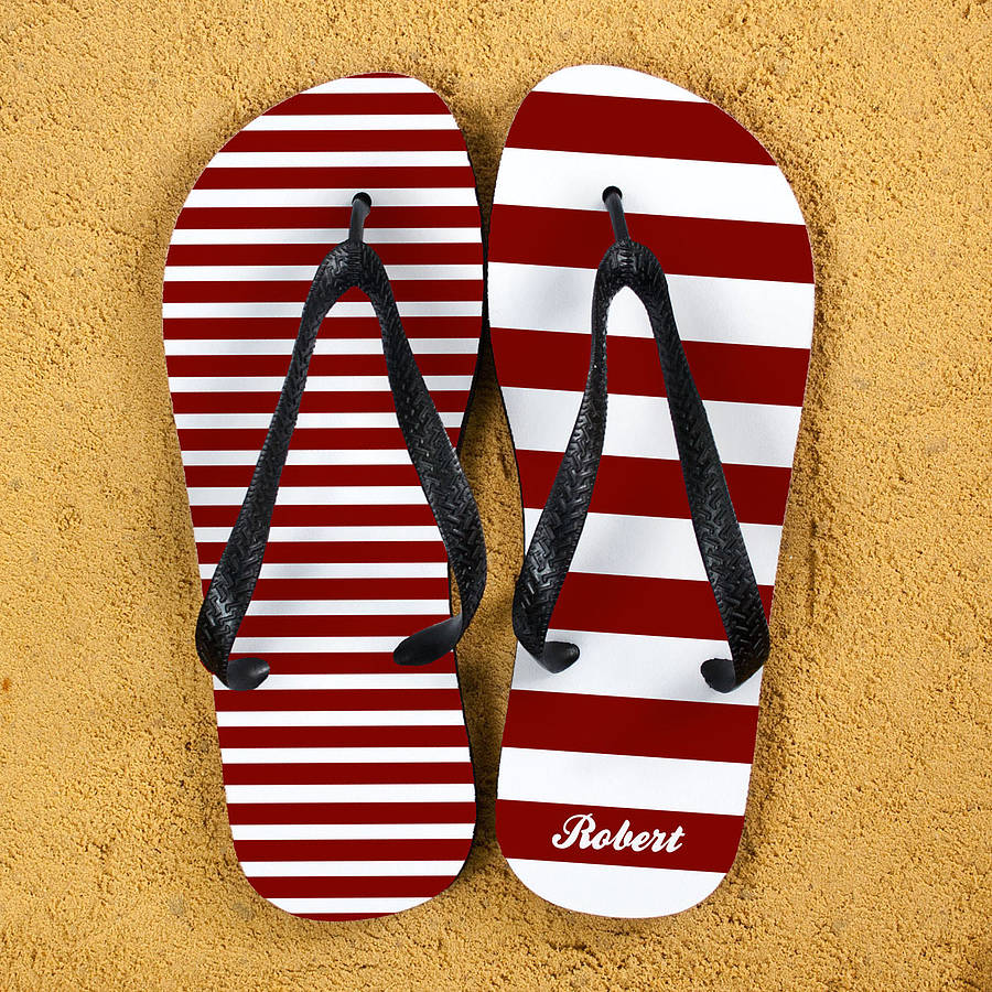 Striped Personalised Flip Flops By The Letteroom | notonthehighstreet.com
