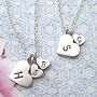 Mother And Child Sterling Silver Initial Heart Necklace, thumbnail 2 of 10
