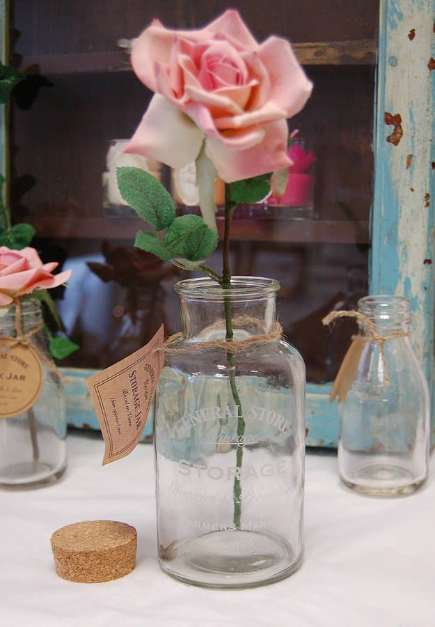 Vintage Glass Bottle Vase By The Luxe Co