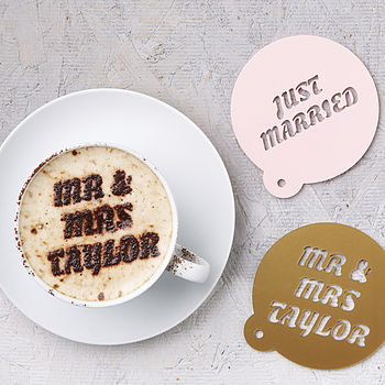 Personalised Wedding Coffee Stencil, 5 of 6