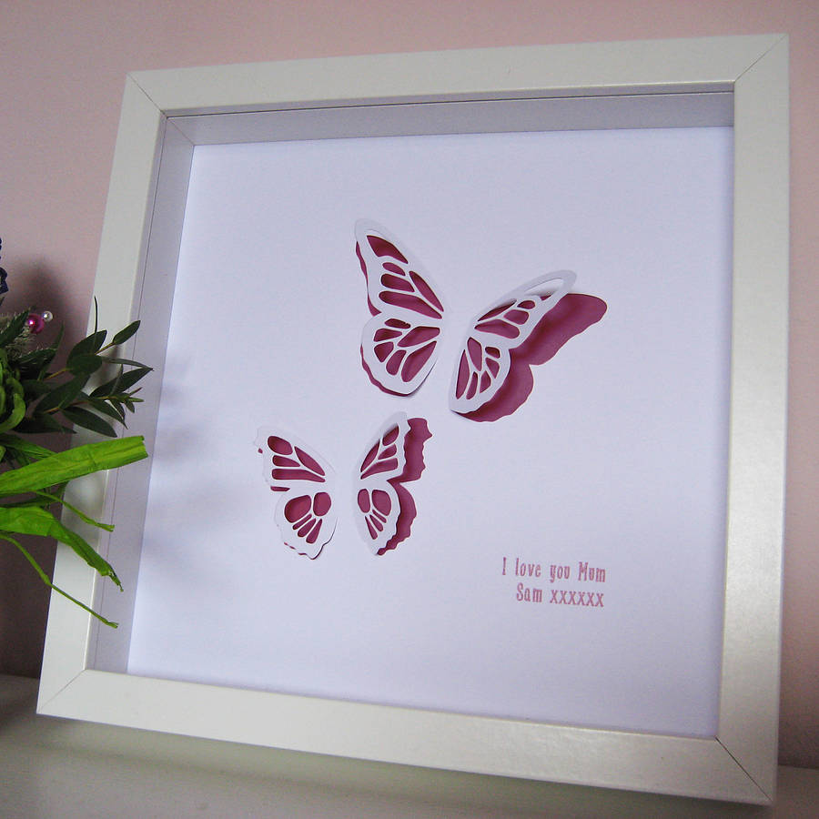 Plum In White Butterfly Papercut Plum In White Butterfly Papercut