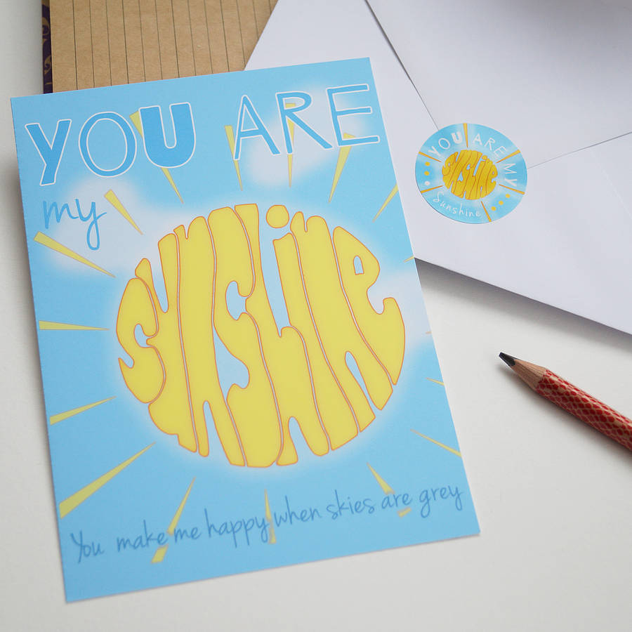 you are my sunshine postcard and sticker by name art ...