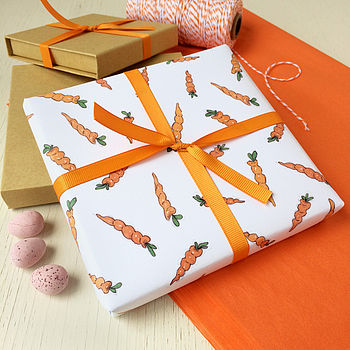 Illustrated Carrot Recyclable Wrapping Paper Set, 7 of 8