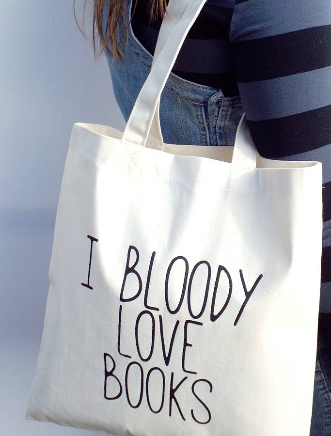 'bloody love books' book bag by kelly connor designs ...