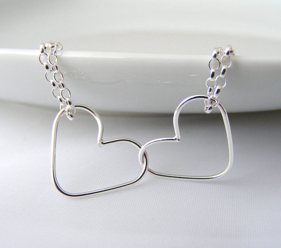 Silver Double Heart Bracelet By Tanya Garfield Jewellery Silver Double Heart Bracelet