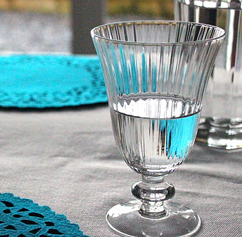 Set Of Two Ribbed Glasses In Clear Or Green, 3 of 5