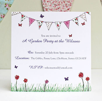 Personalised Bunting Party Invitations, 2 of 6