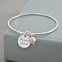 Personalised Sterling Silver Disc Charm Bangle, thumbnail 4 of 8