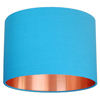 Brushed Copper Lined Drum Lampshade 40 Colours, 9 of 12