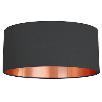 Brushed Copper Lined Drum Lampshade 40 Colours, 10 of 12