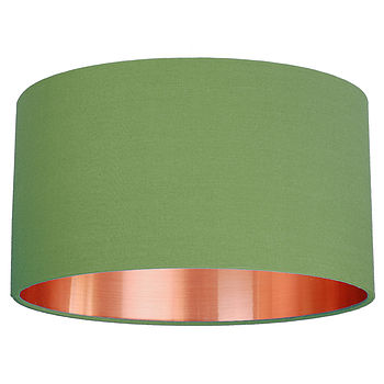 Brushed Copper Lined Drum Lampshade 40 Colours, 11 of 12