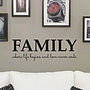 ‘Family’ Quote Wall Sticker, thumbnail 1 of 3