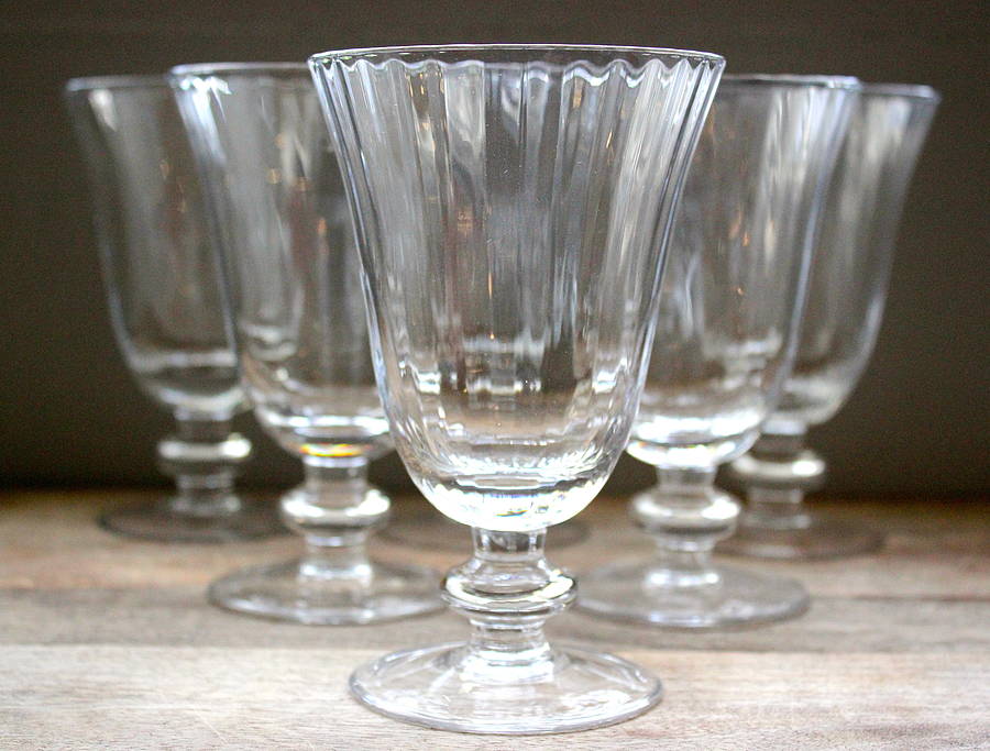 Set Of Two Ribbed Glasses In Clear Or Green, 1 of 5