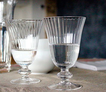 Set Of Two Ribbed Glasses In Clear Or Green, 4 of 5