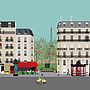 Paris Street Scene Digital Art Print, thumbnail 2 of 2