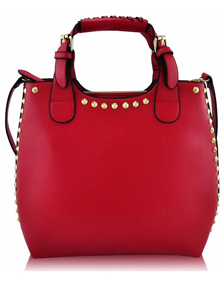 Fashion Studded Tote Bag In Red By Kiki's | notonthehighstreet.com