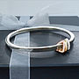 Personalised Silver Bangle With Triangle Charms, thumbnail 4 of 6