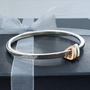 Personalised Silver Bangle With Triangle Charms, 4 of 6