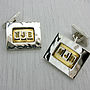 Silver And Gold Vermeil Personalised Cufflinks, thumbnail 1 of 5