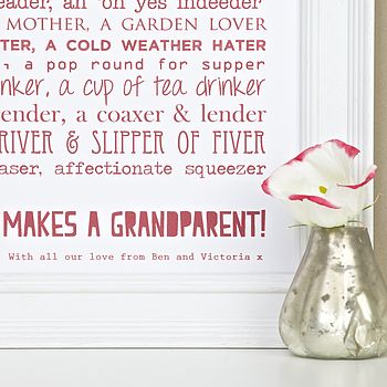 Personalised Grandparent Print With Grandparent Poem, 8 of 11
