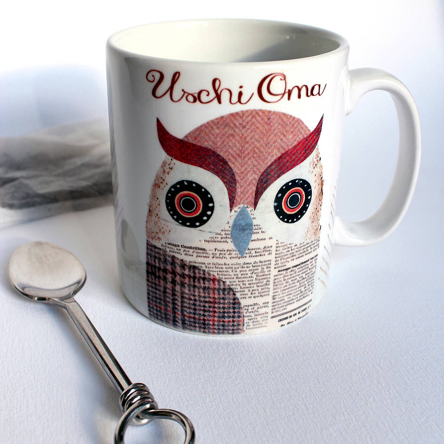Owl Mug Personalised Tweed Design By Simon Hart