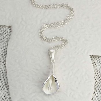 Sterling Silver Calla Lily Necklace, 2 of 7