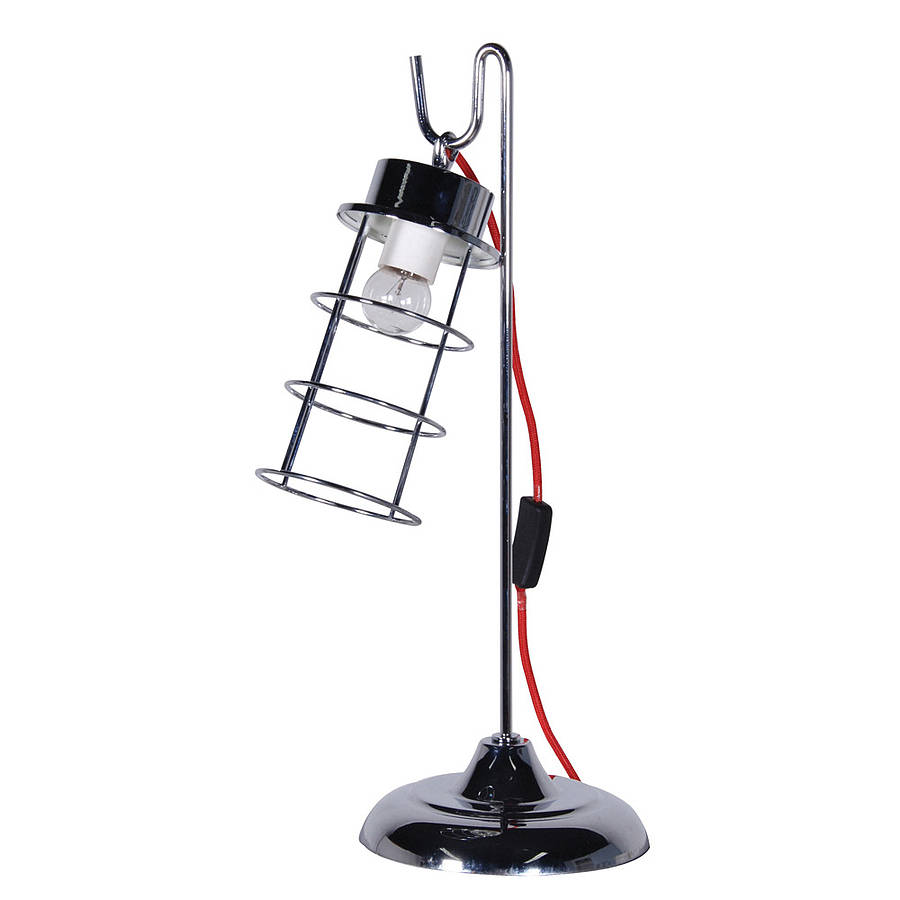 Chrome Cage Desk Lamp By Rocket and Fox