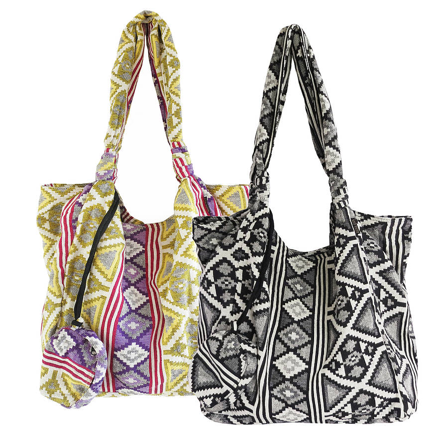 Pattern Jogi Shopper Beach Bag With Purse By AURA QUE ...