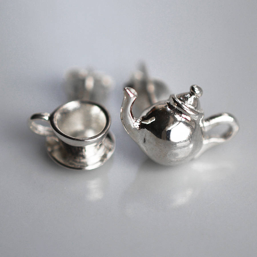 tea time stud earrings by lily charmed | notonthehighstreet.com