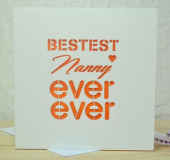 Bestest Nanny Ever Ever Laser Cut Card, 2 of 4